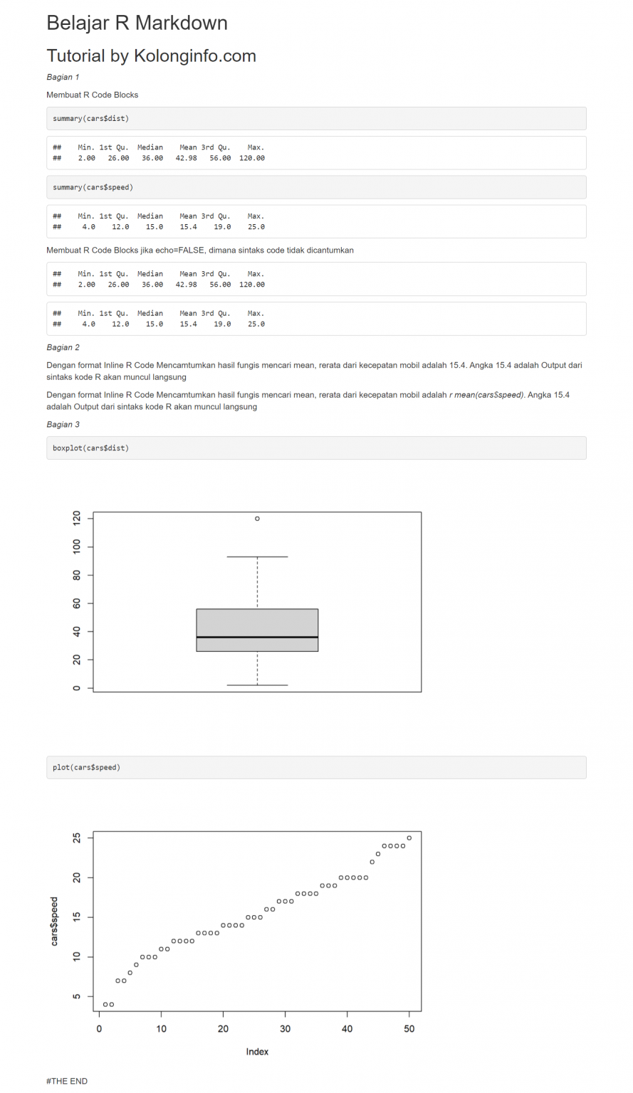 Belajar R Markdown pada RStudio - Kolong Info